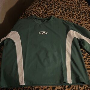 Green shirt with White Panels